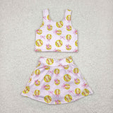 GSD2045   toddler girl clothes baseball girl summer set yoga clothes