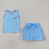 RTS girl summer clothes cartoon princess girl summer clothing set