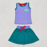 RTS girl summer clothes cartoon princess girl summer clothing set