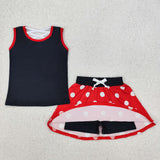 GSD2069  toddler clothes cartoon mouse girl summer short skirt set