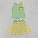 RTS girl summer clothes cartoon princess girl summer clothing set