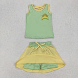 RTS girl summer clothes cartoon princess girl summer clothing set