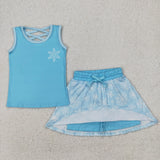 GSD2074   toddler clothes princess girl summer short skirt set