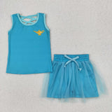 RTS girl summer clothes cartoon princess girl summer clothing set
