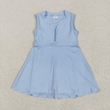 GSD2088   toddler girl clothes blue girl summer dress yoga clothes