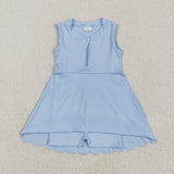 GSD2088   toddler girl clothes blue girl summer dress yoga clothes