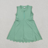 GSD2089 toddler girl clothes green girl summer dress yoga clothes