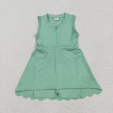 GSD2089 toddler girl clothes green girl summer dress yoga clothes
