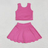 GSD2092  toddler girl clothes pink girl summer set yoga clothes