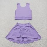RTS toddler clothes matching clothing solid color kids summer yoga clothing