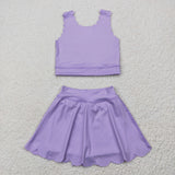 RTS toddler clothes matching clothing solid color kids summer yoga clothing