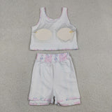GSD2216   toddler girl clothes bows girl summer set yoga clothes