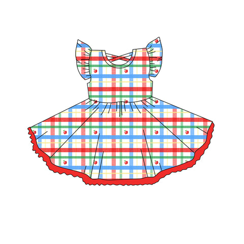 GSD2257 pre-order toddler girl clothes apple girl back to school day summer dress-2025.3.31