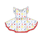 GSD2258 pre-order toddler girl clothes apple girl back to school day summer dress-2025.3.31