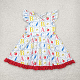 GSD2258 toddler girl clothes apple girl back to school day summer dress
