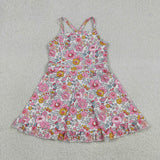 GSD2278  toddler girl clothes floral girl summer dress yoga clothes