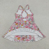 GSD2278  toddler girl clothes floral girl summer dress yoga clothes