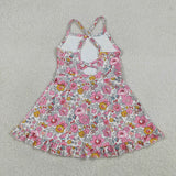 GSD2278  toddler girl clothes floral girl summer dress yoga clothes