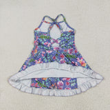 GSD2279  toddler girl clothes floral girl summer dress yoga clothes