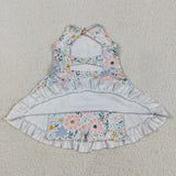GSD2281  toddler girl clothes floral girl summer dress yoga clothes