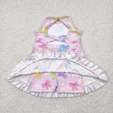 GSD2294   toddler girl clothes bows girl summer dress yoga clothes
