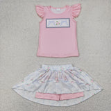 GSD2298   toddler girl clothes bows girl summer set yoga clothes