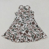 GSD2311  toddler girl clothes camo girl summer dress yoga clothes