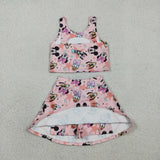 GSD2332  toddler girl clothes cartoon mouse girl summer set yoga clothes