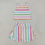 GSD2348  toddler girl clothes Stripes girl summer set yoga clothes