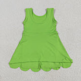 GSD2351  toddler girl clothes green girl summer dress yoga clothes