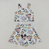 GSD2353   toddler girl clothes cartoon mouse girl summer dress yoga clothes