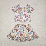 GSD2358  toddler girl clothes Princess girl summer skirt set