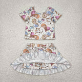 GSD2358  toddler girl clothes Princess girl summer skirt set