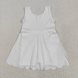 GSD2370  toddler girl clothes white  girl summer dress yoga clothes
