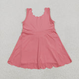 GSD2371  toddler girl clothes pink  girl summer dress yoga clothes