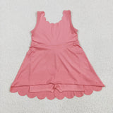 GSD2371  toddler girl clothes pink  girl summer dress yoga clothes