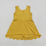 GSD2373 toddler girl clothes yellow girl summer dress yoga clothes