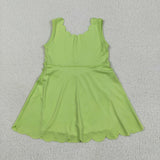GSD2374   toddler girl clothes  green girl summer dress yoga clothes