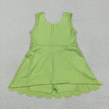 GSD2374   toddler girl clothes  green girl summer dress yoga clothes