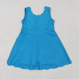 GSD2375   toddler girl clothes  blue girl summer dress yoga clothes