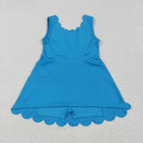 GSD2375   toddler girl clothes  blue girl summer dress yoga clothes
