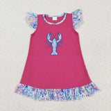 RTS kids matching clothing embroidered crayfish print clothing baby summer clothing-2025.8.12