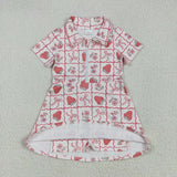 GSD2407   toddler girl clothes strawberry girl summer dress yoga clothes