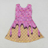 GSD2413   toddler girl clothes ice cream girl summer dress yoga clothes