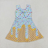 GSD2415  toddler girl clothes ice cream girl summer dress yoga clothes