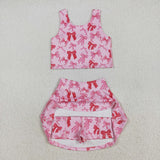 GSD2459   toddler girl clothes bows girl summer set yoga clothes