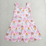 GSD2489 girls pink sleeveless princess Dress yoga