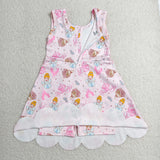 GSD2489 girls pink sleeveless princess Dress yoga