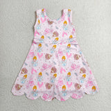 GSD2489 girls pink sleeveless princess Dress yoga
