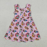 GSD2491 girls sleeveless princess pink Dress yoga